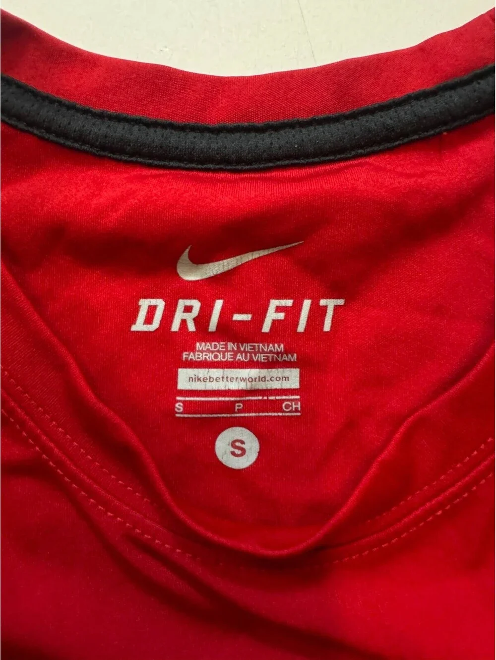 Lot of 2 Nike Dri-FIT Short Sleeve Athletic Shirts Red Black Size S T-Shirt